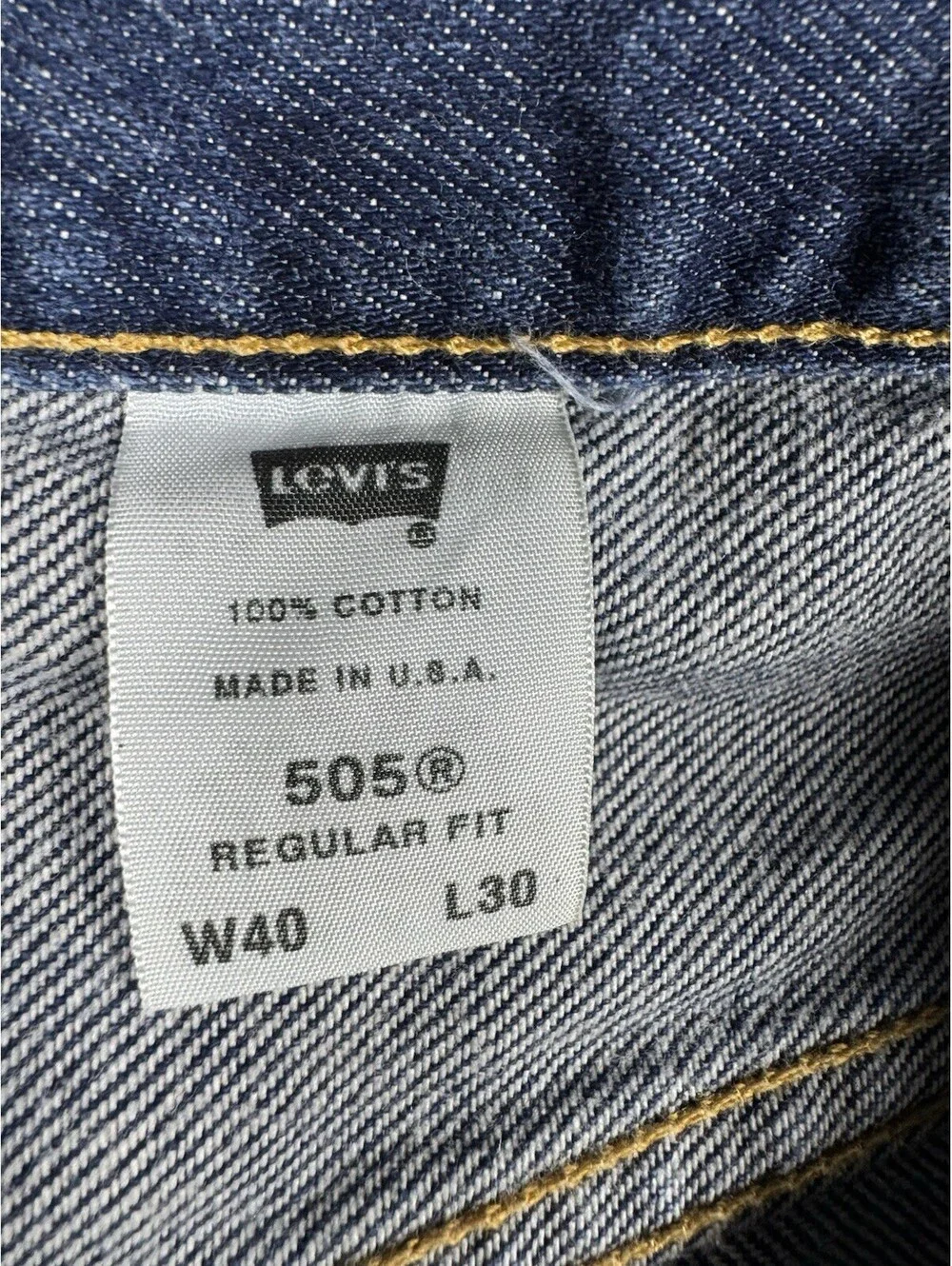 Vintage Levi’s 505 Jeans 40x30 (Fits 38x29) Made in USA Dark Wash Red Tab Denim